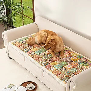 Couch Cover for Sofa, Sectional Couch Cover for Dogs, Sofa Cover Washable, Cushion Cover Blanket Pad Bed Mat for Pets, Boho Furniture Protector, Orange, 27.6x82.7in