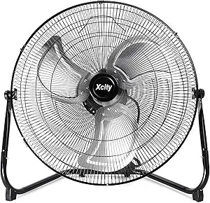Xcity 20 Inch Metal Industrial Floor Fans, Max 4650 CFM, Heavy Duty High Velocity Fan with 3-speed and 360┬░Adjustable Tilt, for Warehouse, Workshop, Commercial, Factory, Garage