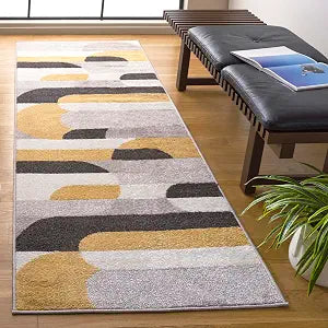 SAFAVIEH Adirondack Collection Runner - 2'1" x 8', Beige & Yellow, Mid-Century Modern Design, Non-Shedding & Easy Care, Ideal for The Living Room, Dining, Bedroom (ADR295C)