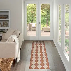 Nourison Home Positano Terracotta 2' x 6' Area Rug - Easy Clean, Non Shedding, Bed Room, Living Room, Dining Room, Kitchen (6' Runner)