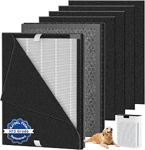 2 Pack KJ190L Replacement Filter Compatible with Mooka KJ190L Air Purifi-er, Washable HEPA Filter for Mooka KJ190L Filter, 4 Pack Pre Filter