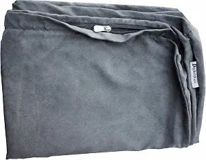 Dogbed4less 55X37X4 Inches XXL Size : Suede Fabric External Replacement Cover in Gray Color with Zipper Liner for Dog Pet Bed Pillow or pad - Replacement Cover only