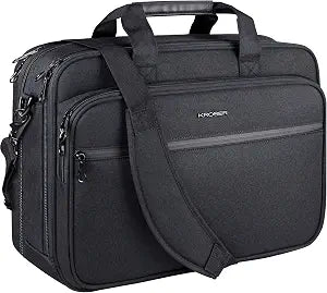 KROSER Laptop Bag Expandable Briefcase Computer Bag 17.3 Inch Black