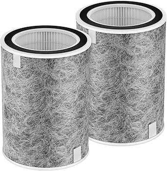 HP201 HP302 Replacement Filter Compatible with Shark HP201 HP302 HP301 HP202 HP232 HC502 AP1000 Air Purifier MAX, H13 True HEPA for 99.97% particles & Dust, Compare Part # HE2FKBAS, HE2FKBASMB, 2 Pack