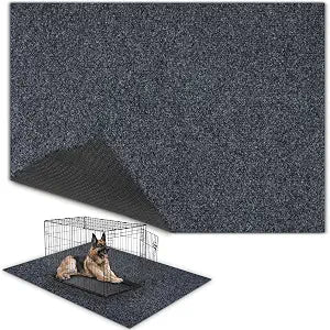TRINKA Dog Crate Mat Liner, 46" X 60" X 0.2" Extra Large Waterproof Non-Slip Mat for Under Dog Kennel, Absorbs Urine Washable Reusable Under Pet Crate Pad to Protect Floors (Dark Gray)