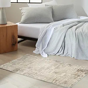 Calvin Klein CK005 Enchanting Cream Grey 3'2" x 5' Area Rug - Easy Clean, Non Shedding, Bed Room, Living Room, Dining Room, Kitchen (3' x 5')