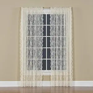 SKL Home by Saturday Knight Ltd. Petite Fleur Curtain Panel, Ivory, 56 inches x 63 inches