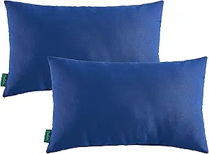 Indoor Outdoor Lumbar Pillows,Waterproof Outdoor Pillows Set of 2 for Patio Furniture,1220 Inch,Navy Blue