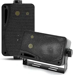 Pyramid 3-Way Indoor Outdoor Speaker System - 3.5 Inch 200W Pair of Mini Box Ceiling Wall Mount Speakers w/1" Tweeter, 3.25" Woofer, 1.75 Midrange - Home Theater Entertainment, PA System - 2022SX