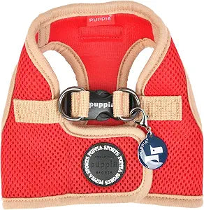 Puppia Soft Vest Dog Harness II Mesh Step-in All Season No Pull No Choke Walking Training for Small & Medium Dog - RED - XXL