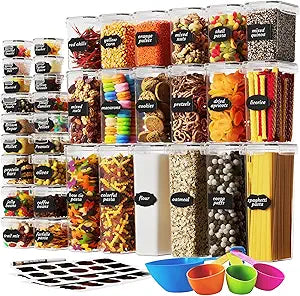 Chef's Path Airtight Food Storage Container Set with Lids - Superior Variety Pack of 36 for Kitchen & Pantry Organization, BPA Free Kitchen Storage Containers for Cereal, Flour &, Sugar