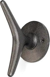 Cast Iron Coat Hooks - Boat Cleat Nautical Marine Entryway Decor Multi-Purpose Hat Towel Hanging Hook - Durable & Rust-Resistant - Includes Mounting Hardware - 4 Pack (Large, Natural)