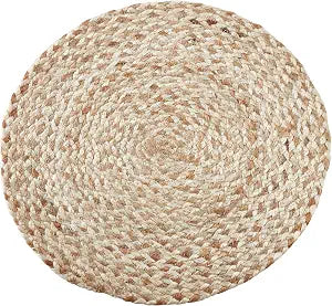 SARO LIFESTYLE 3168.N16R Finley Collection Woven Design Jute Placemats (Set of 4) 16" Natural