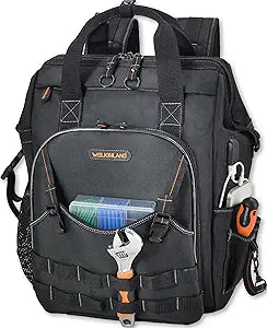 WELKINLAND 55-Pockets Tool backpack, Tool bag backpack, Backpack tool bag, Tool back pack, Electrician backpack, Tool backpacks hvac, Tools backpack heavy duty