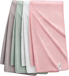 JOYMOOP Bath Towels 4 Packs Extra Large 60" x 30", Quicker to Dry Towels for Bathroom, Super Soft and Absorbent Mcirofiber, Larger & Lighter Weight Bathroom Towels, Mixed Color