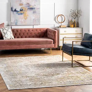 Nuloom Madisson Gold/Ivory, 2' x 3', Vintage Medallion, Recycled Materials, Soft and Cozy, High Traffic, Stain Resistant, Easy Clean, Durable Area Rug for Bedroom, Living Room, Dining, Entryway