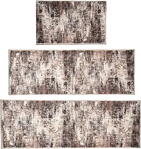 Kitchen Rug Set 3Pcs, Boho Rug Sets Non Slip Washable for Floor Thick Farmhouse Kitchen Decor Runner Rugs for Kitchen, EntrywayLaundry, Hallways 20''x32''+20''x48''+20''x59