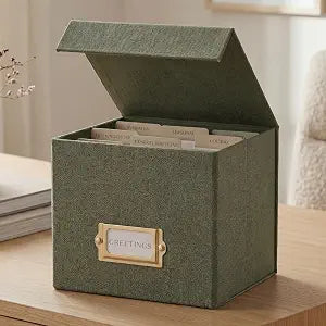 Beautiful Greeting Card Organizer Box With Dividers Holds Up to 300 Cards