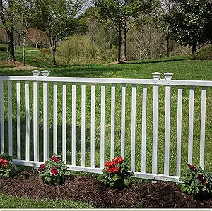3ft H x 3.5ft W (2 Panels) No Dig Zippity Baskenridge Fence Panel Kit, Vinyl Section, White Vinyl Fence for Yard, Temporary Barrier for Backyard, White Picket Garden Border, DIY ZP19037