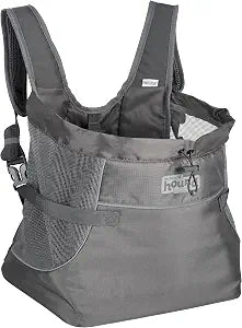 Outward Hound PupPak Dog Front Carrier, Medium, Grey  Hands-Free Hiking & Camping Pet Backpack for Small Pets up to 20 lbs, Padded Straps, Breathable Mesh, Water-Resistant, Safety Clip