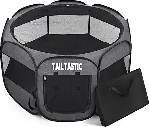 Large Cat Playpen for Multiple Cats, Extra Spacious Pet Tent Playground, Portable Dog Exercise Pen with Room for Toys & Bed, Indoor/Outdoor Enclosure for 2-3 Pets (Dark Grey, Large)