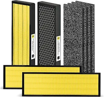 πUpgradedπNisreen AC4825 Pet Odor Eliminator HEPA Filter B Replacement Compatible with FLT4825 Filter B True HEPA Filter, for Models AC4825E AC4300 AC4900CA AP2200CA, 4 H13 HEPA and 4 Pre-Filters