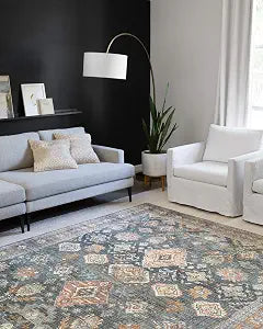 Loloi Skye Sea/Rust 2'-6" x 7'-6" Runner Rug