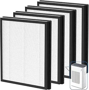 4 Pack T356 Replacement Filters - Compatible with Trucozie T356 Purifier, 3-Stage Filtration System
