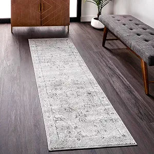 nuLOOM Gena Light Grey Medallion Power Loomed Runner Rug, 2' x 6'