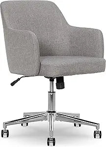 Amazon Basics Modern Home Office Desk Chair with Adjustable Height, 360 Degree Swivel, Smooth-Rolling Wheels, High-Density Foam Cushioning, Light Gray