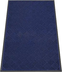 Indoor Outdoor Door Mat, 6x 4' Doormat for Entryway, Rubber Backing Non Slip Front Door Mat Outside Entrance, Super Absorbent Commercial Floor Mat for Home Office, Blue