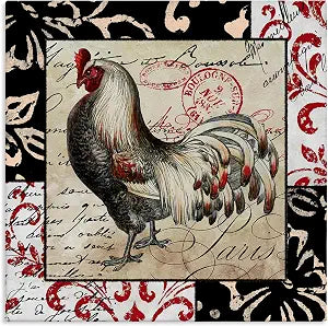 Farmhouse Hen Vintage Cursive, 24 x 24 Inch Canvas Wall Art
