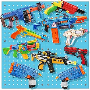 Skywin Wooden Peg Board for Nerf Gun with Target Bag 13 x 0.32 x 13 Inches - Hanging Holder Compatible with All Blasters Nerf Gun Rack Organizer for Wall Organization (Blue)