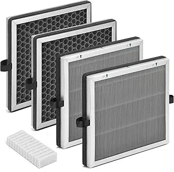 JF 180 Replacement Filter Compatible with Jafanda Air Puri-fier Filter JF180, 3-Stage Filtration with H13 HEPA and Activated Carbon 2-in-1, 2-Set (4 Filters+12 Aroma Pads)