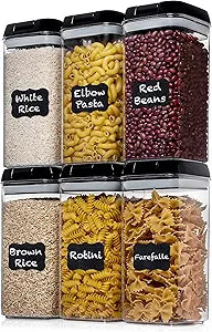 Shazo 6 PC 1.2L Airtight Food Storage Containers with Lids BPA Free Plastic