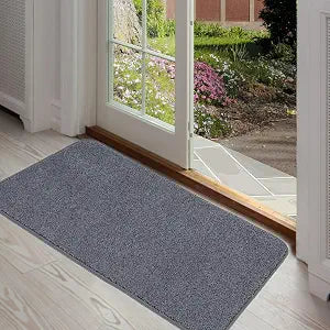 ITSOFT Dirt Trapper Indoor Door Mat & Entrance Rug for Wet Muddy Shoes and Pet Paws, Non-Slip Machine Washable, Shoe Scraper, Absorbent Welcome Dog Mat for Front Door, Entry Way (30x18, Gray)