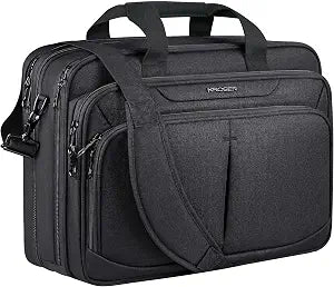 KROSER Laptop Bag Expandable Briefcase Business Work Bag 17.3" Black