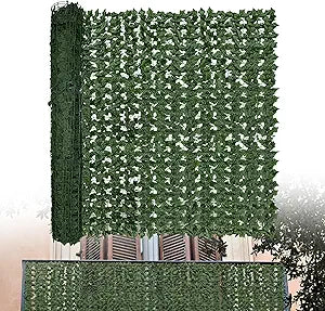 Artificial Ivy Privacy Fence Screen: 72"x 96" (48 Sqft) Anti-Ultraviolet Artificial Hedge Grass Wall, Used for Indoor and Outdoor Green Background, Garden Greening Decoration