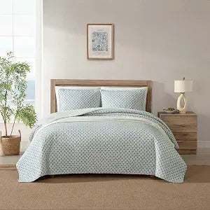 Tommy Bahama - King Quilt Set, Super Soft Cotton Bedding with Matching Sham(s), Super Soft, Oeko-Tex Certified (Coastal Batik Green, King)