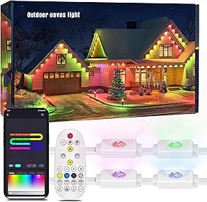 YOSION 60ft Smart Permanent Outdoor Lights, 30 RGB LED Light Bulbs with APP/Remote Control, IP67 Waterproof Eave Lights for House Roof Garden Christmas Decor
