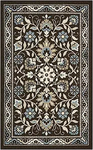 Maples Rugs Florence 2'6 x 3'10 Hallway Entry Kitchen Rugs Non Skid Washable Accent Area Mat [Made in USA], Coffee Brown