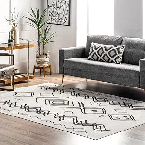 nuLOOM Janelle Grey Trellis Washable Area Rug, 4' x 6'