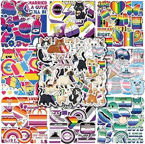 600 Pcs Assorted Pride Stickers Bulk, LGBTQ Diversity Flag Decals for Water Bottle Laptop Skateboard, Waterproof Vinyl Mixed All Kind of Pride Stickers LGBTQ Month Party Favors Community