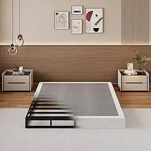 SHLAND Box Spring Queen 6 Inch, Box Spring for Queen Bed, Heavy Duty Metal Mattress Foundation Bed Base with Fabric Cover, Easy Assembly