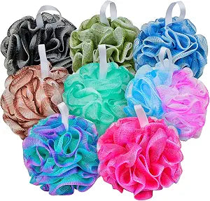 8 Pack Shower Loofah Sponge, Shower Puff Scrubber Bath Pouf Exfoliating