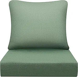 Art Leon Waterproof Outdoor Seat Cushion 24"x 24" 30D High Density Foam Patio Chair Cushions with Non-Slip Backing Patio Cushions for Patio Furniture Porch Swing Garden Bench Camping Stadium Green