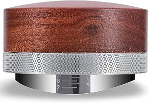 54mm Espresso Distribution Tool Rosewood Adjustable Stainless Steel Coffee Distributor Leveler Compatible with Breville Espresso Machine Accessories
