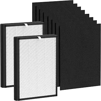 KJ03 Replacement Filter for Dhyala KJ03 Air Purifi-er for Home Large Room up to 3000Ft,2pcs HEPA Filters and 8pcs Activated Carbon Pre-filters