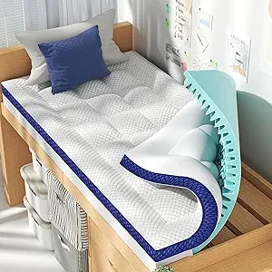 BEDELITE Dorm Room Essentials, Dual Layer 4 Inch Twin XL Memory Foam Mattress Topper for College Students Back to School, 2 Inch Pillow Top Mattress Pad and 2 Inch Cooling Gel Foam for Pressure Relief