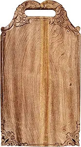Mango wood hand carved Chopping & Serving Tray for kitchen, dining table and outdoor SIZE 16.5x9x0.95 inch